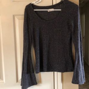 Charcoal grey bell sleeve top